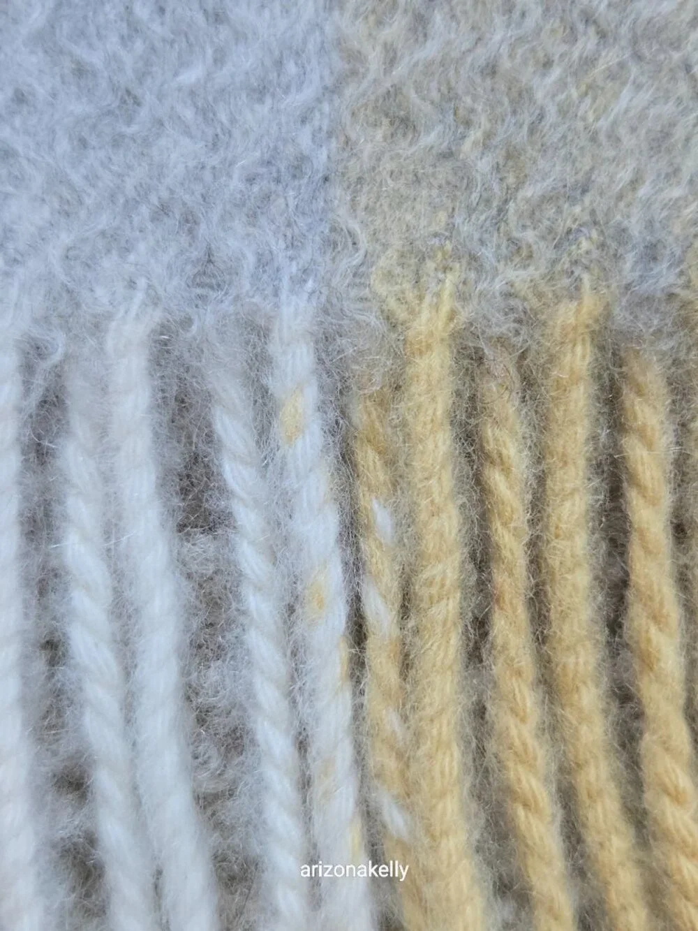 NWOT Cashmere Scarf Plaid Yellow Grey & Creme House of Bruar